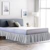 100% Cotton 600 Thread Count 1 Piece Dust Ruffle Bed Skirt 15" Drop Dust Ruffle with Platform, Gathered Styling (Full Size, Light Grey) view 1