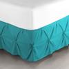 100% Cotton 600 Thread Count Pinch Pleated Bed Skirt, 1 Piece Pinch Pleat Bed Skirt 18" Drop Split Corner Bed Skirt (Full Size, Teal) view 1