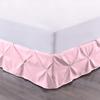 100% Cotton 600 Thread Count Pinch Pleated Bed Skirt, 1 Piece Pinch Pleat Bed Skirt 18" Drop Split Corner Bed Skirt (Queen Size, Pink) view 1