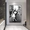 XIANGPEIFBH Century Kiss In V-J Day World War 2 Canvas Painting Art Poster and Print Wall Art Old Picture for Living Room Decor 70x90cm(28x35inch) Inner Frame view 1