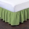 100% Cotton 600 Thread Count 1 Piece Dust Ruffle Bed Skirt 12" Drop Dust Ruffle with Platform, Gathered Styling (Twin Size, Sage) view 2