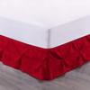 100% Cotton 600 Thread Count Pinch Pleated Bed Skirt, 1 Piece Pinch Pleat Bed Skirt 15" Drop Split Corner Bed Skirt (Queen Size, Red) view 1