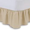 100% Cotton 600 Thread Count 1 Piece Dust Ruffle Bed Skirt 12" Drop Dust Ruffle with Platform, Gathered Styling (Queen Size, Taupe) view 1