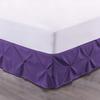 100% Cotton 600 Thread Count Pinch Pleated Bed Skirt, 1 Piece Pinch Pleat Bed Skirt 18" Drop Split Corner Bed Skirt (Full Size, Purple) view 1
