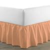 100% Cotton 600 Thread Count 1 Piece Dust Ruffle Bed Skirt 15" Drop Dust Ruffle with Platform, Gathered Styling (Full Size, Peach) view 2