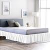 100% Cotton 600 Thread Count 1 Piece Dust Ruffle Bed Skirt 12" Drop Dust Ruffle with Platform, Gathered Styling (Queen Size, White) view 1