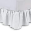 100% Cotton 600 Thread Count 1 Piece Dust Ruffle Bed Skirt 12" Drop Dust Ruffle with Platform, Gathered Styling (Queen Size, White) view 2