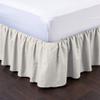 100% Cotton 600 Thread Count 1 Piece Dust Ruffle Bed Skirt 15" Drop Dust Ruffle with Platform, Gathered Styling (Full Size, Ivory) view 2
