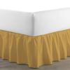 100% Cotton 600 Thread Count 1 Piece Dust Ruffle Bed Skirt 12" Drop Dust Ruffle with Platform, Gathered Styling (Queen Size, Gold) view 2