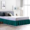 100% Cotton 600 Thread Count 1 Piece Dust Ruffle Bed Skirt 15" Drop Dust Ruffle with Platform, Gathered Styling (Full Size, Teal) view 1