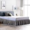 100% Cotton 600 Thread Count 1 Piece Dust Ruffle Bed Skirt 15" Drop Dust Ruffle with Platform, Gathered Styling (Full Size, Dark Grey) view 1