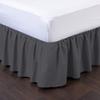 100% Cotton 600 Thread Count 1 Piece Dust Ruffle Bed Skirt 15" Drop Dust Ruffle with Platform, Gathered Styling (Full Size, Dark Grey) view 2
