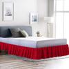 100% Cotton 600 Thread Count 1 Piece Dust Ruffle Bed Skirt 15" Drop Dust Ruffle with Platform, Gathered Styling (Queen Size, Red) view 1