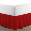 100% Cotton 600 Thread Count 1 Piece Dust Ruffle Bed Skirt 15" Drop Dust Ruffle with Platform, Gathered Styling (Queen Size, Red) view 2