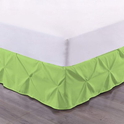 100% Cotton 600 Thread Count Pinch Pleated Bed Skirt, 1 Piece Pinch Pleat Bed Skirt 18" Drop Split Corner Bed Skirt (Full Size, Sage)