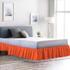 100% Cotton 600 Thread Count 1 Piece Dust Ruffle Bed Skirt 15" Drop Dust Ruffle with Platform, Gathered Styling (Queen Size, Orange) view 1