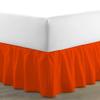 100% Cotton 600 Thread Count 1 Piece Dust Ruffle Bed Skirt 15" Drop Dust Ruffle with Platform, Gathered Styling (Queen Size, Orange) view 2
