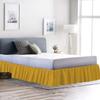 100% Cotton 600 Thread Count 1 Piece Dust Ruffle Bed Skirt 15" Drop Dust Ruffle with Platform, Gathered Styling (Full Size, Gold) view 1