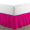 100% Cotton 600 Thread Count 1 Piece Dust Ruffle Bed Skirt 12" Drop Dust Ruffle with Platform, Gathered Styling (Full Size, Hot Pink) view 2