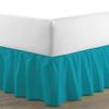 100% Cotton 600 Thread Count 1 Piece Dust Ruffle Bed Skirt 12" Drop Dust Ruffle with Platform, Gathered Styling (Queen Size, Turquoise) view 1