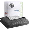 YnM Cooling Weighted Blanket for Adults, Cooling & Cozy Velvet Dual-Sided, 15lbs Heavy Bed Throw for One Person of 140lbs, Four Seasons Use (60x80 Inches, Queen Bed, Dark/Light Grey) view 1