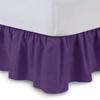 100% Cotton 600 Thread Count 1 Piece Dust Ruffle Bed Skirt 15" Drop Dust Ruffle with Platform, Gathered Styling (Queen Size, Purple) view 2