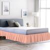 100% Cotton 600 Thread Count 1 Piece Dust Ruffle Bed Skirt 15" Drop Dust Ruffle with Platform, Gathered Styling (Queen Size, Peach) view 1