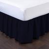 100% Cotton 600 Thread Count 1 Piece Dust Ruffle Bed Skirt 15" Drop Dust Ruffle with Platform, Gathered Styling (Queen Size, Navy Blue) view 2