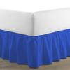 100% Cotton 600 Thread Count 1 Piece Dust Ruffle Bed Skirt 15" Drop Dust Ruffle with Platform, Gathered Styling (Queen Size, Royal Blue) view 2