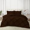 Silentnight 3 Piece Diamond Ruffle Comforter Set 100% Egyptian Cotton 800 Thread Count Premium Hotal Quality 400GSM, Oversized Queen (98" x 98") Inches - Chocolate Solid view 1