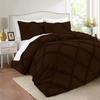 Silentnight 3 Piece Diamond Ruffle Comforter Set 100% Egyptian Cotton 800 Thread Count Premium Hotal Quality 400GSM, Oversized Queen (98" x 98") Inches - Chocolate Solid view 2