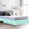 100% Cotton 600 Thread Count 1 Piece Dust Ruffle Bed Skirt 15" Drop Dust Ruffle with Platform, Gathered Styling (Twin Size, Aqua) view 1