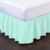 100% Cotton 600 Thread Count 1 Piece Dust Ruffle Bed Skirt 15" Drop Dust Ruffle with Platform, Gathered Styling (Twin Size, Aqua) view 2