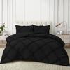 1 Piece Diamond Ruffle Comforter 100% Egyptian Cotton 800 Thread Count Premium Hotal Quality 400GSM, Full/Queen Size (90" x 90") Inches - Black Solid view 1