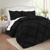 1 Piece Diamond Ruffle Comforter 100% Egyptian Cotton 800 Thread Count Premium Hotal Quality 400GSM, Full/Queen Size (90" x 90") Inches - Black Solid view 2