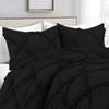1 Piece Diamond Ruffle Comforter 100% Egyptian Cotton 800 Thread Count Premium Hotal Quality 400GSM, Full/Queen Size (90" x 90") Inches - Black Solid view 3