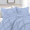 3 Piece Diamond Ruffle Comforter Set 100% Egyptian Cotton 800 Thread Count Premium Hotal Quality 400GSM, Super King (116" x 98") Inches - Light Blue Solid view 3