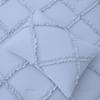3 Piece Diamond Ruffle Comforter Set 100% Egyptian Cotton 800 Thread Count Premium Hotal Quality 400GSM, Super King (116" x 98") Inches - Light Blue Solid view 4