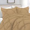Silentnight 3 Piece Diamond Ruffle Comforter Set 100% Egyptian Cotton 800 Thread Count Premium Hotal Quality 400GSM, Oversized Queen (98" x 98") Inches - Taupe Solid view 3