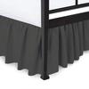 Ruffled Bed Skirt with Split Corner, Three Sided Coverage with Platform, Easy Fit 100% Cotton 800 Thread Count Bed Skirt, Dark Grey Short Queen Size Beds 15 Inches Drop Bedskirt view 1