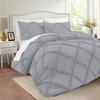 1 Piece Diamond Ruffle Comforter 100% Egyptian Cotton 800 Thread Count Premium Hotal Quality 400GSM, Super King Plus (120" x 120") Inches - Silver Solid view 2