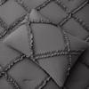 1 Piece Diamond Ruffle Comforter 100% Egyptian Cotton 800 Thread Count Premium Hotal Quality 400GSM, Full/Queen Size (90" x 90") Inches - Dark Grey Solid view 4