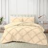 1 Piece Diamond Ruffle Comforter 100% Egyptian Cotton 800 Thread Count Premium Hotal Quality 400GSM, Full/Queen Size (90" x 90") Inches - Ivory Solid view 1