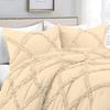 1 Piece Diamond Ruffle Comforter 100% Egyptian Cotton 800 Thread Count Premium Hotal Quality 400GSM, Full/Queen Size (90" x 90") Inches - Ivory Solid view 3