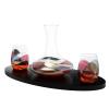 Artisanal Hand-Painted Decanter & Stemless Wine Glasses Set  Mothers Day, Wife, Mom, or Friends  Romantic Stained Glass Windows, 2-Piece Set  Birthday or Housewarming Gift Idea view 1