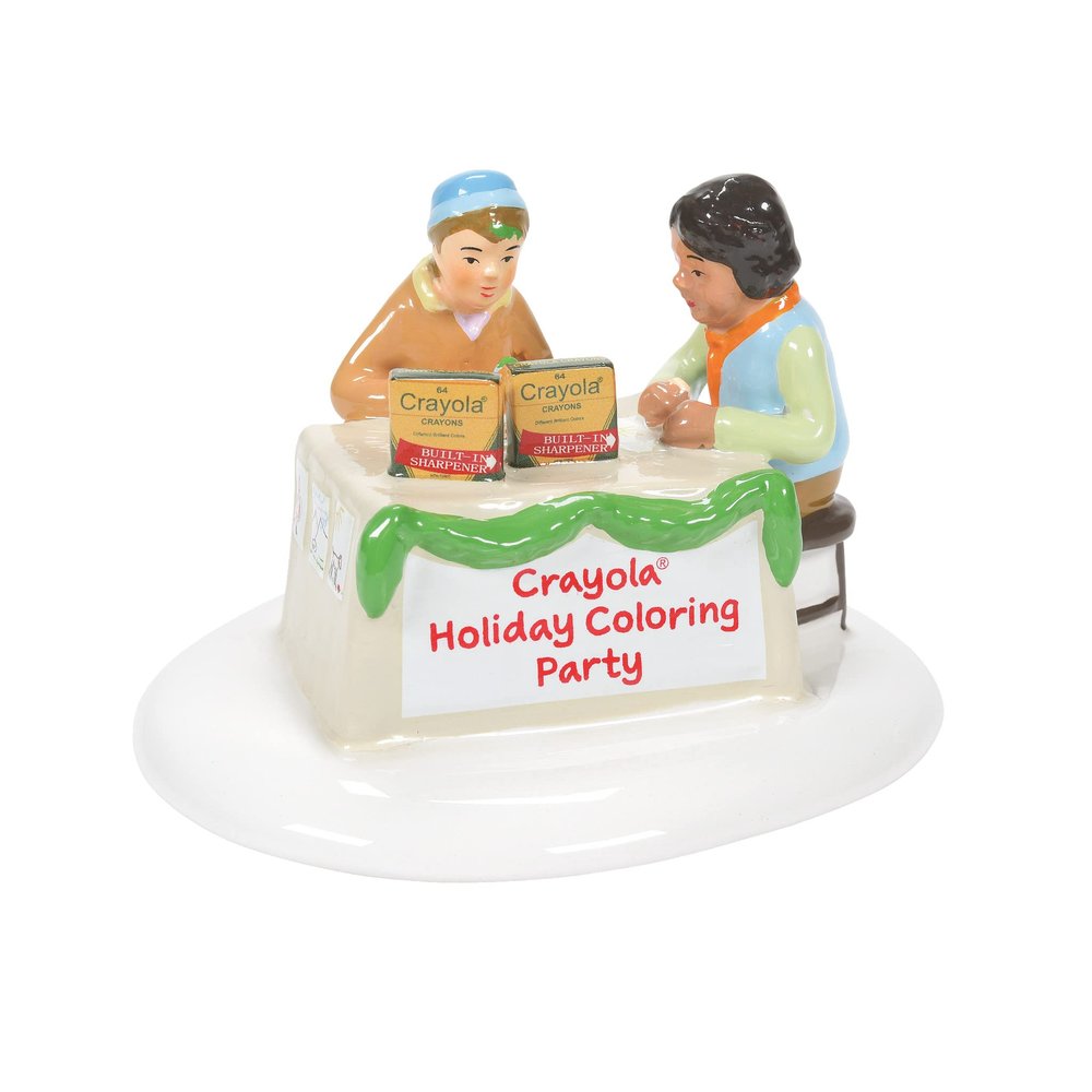 Department 56 Snow Village Accessories Crayola Holiday Coloring Party Figurine, 2.32 Inch, Multicolor
