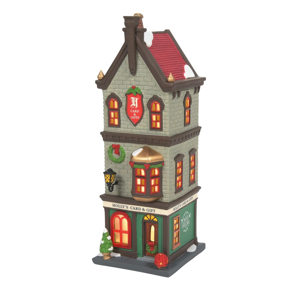 Department 56 Christmas in The City Village Holly's Card and Gift Shop Lit Building, 9.84 Inch, Multicolor