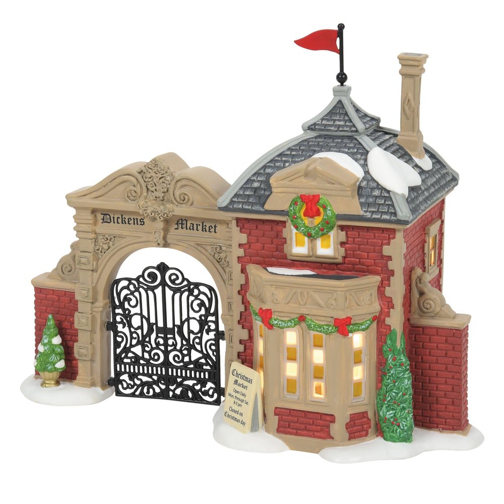 Department 56 Dickens Village Market Gate Lit Building, 6.22 Inch, Multicolor