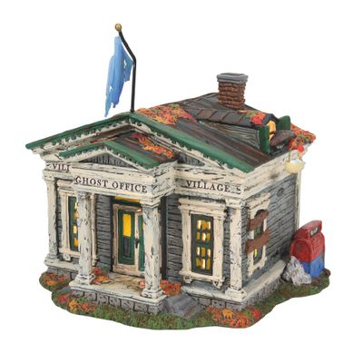 Department 56 Snow Village Halloween Ghost Office Lit Building, 6.77 Inch, Multicolor