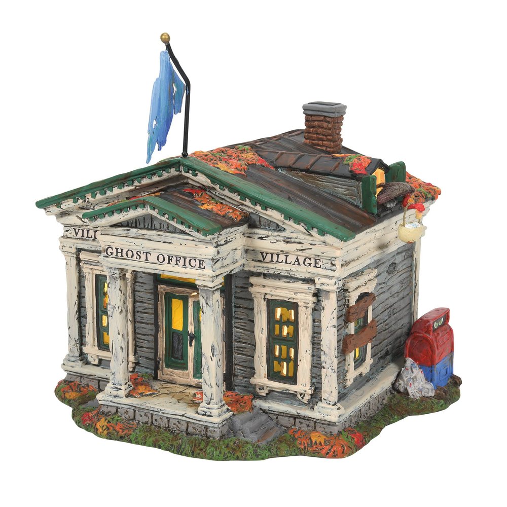 Department 56 Snow Village Halloween Ghost Office Lit Building, 6.77 Inch, Multicolor